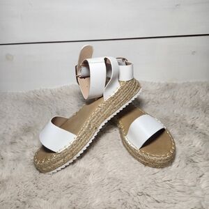Olivia Miller Women's Almond Beach Espadrille Sandals, Color: White Size: 8